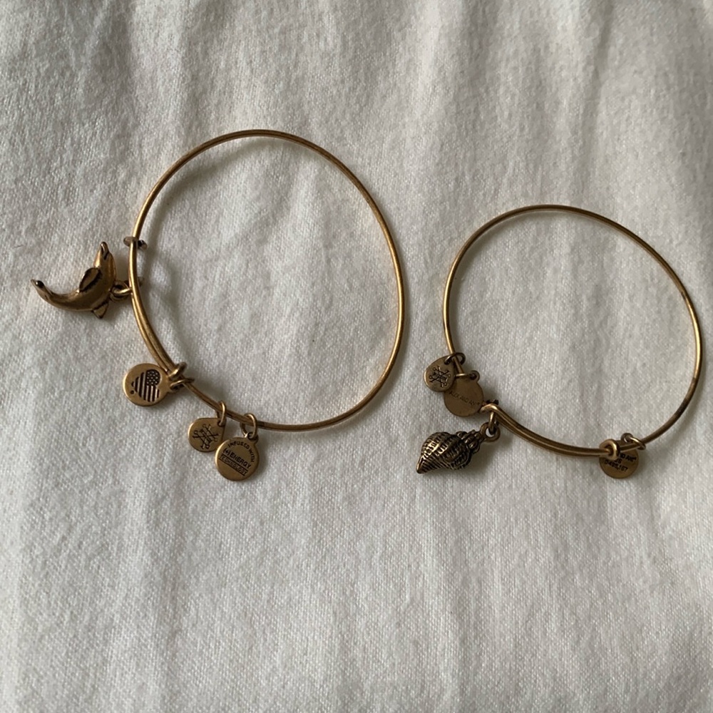 Alex and Ani Bracelet 2 piece dolphin and seashell